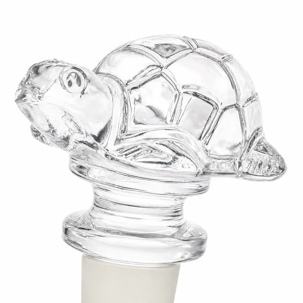 Towle Full Lead Austrian Crystal Turtle Bottle Stopper Wine Decanter Accessory